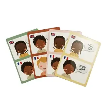 Custom Printed Learning Flash Cards for Kids Educational English Paper Cards for Toddlers Waterproof Card Game