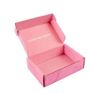 High Quality Custom Logo Cosmetics Skincare Clothes Dress Shipping Mailer Pink Box Luxury Corrugated Cardboard Paper Mailing Box