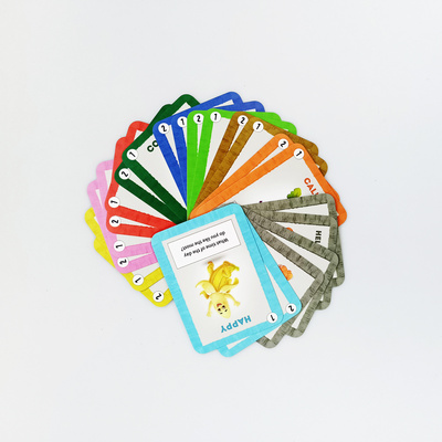 Golden Game Playing Cards Custom Logo Printing Children Talking Education Flash Cards