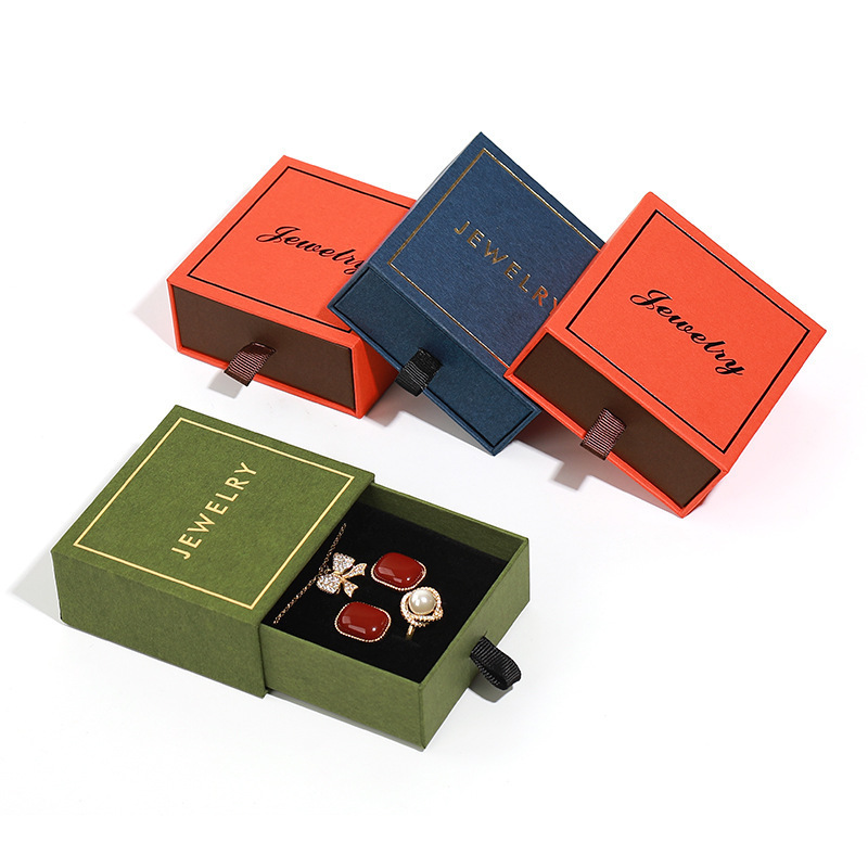 Small orange kawaii kids mini travel custom paper box butterfly necklace set jewelry blue luxury packaging wholesale