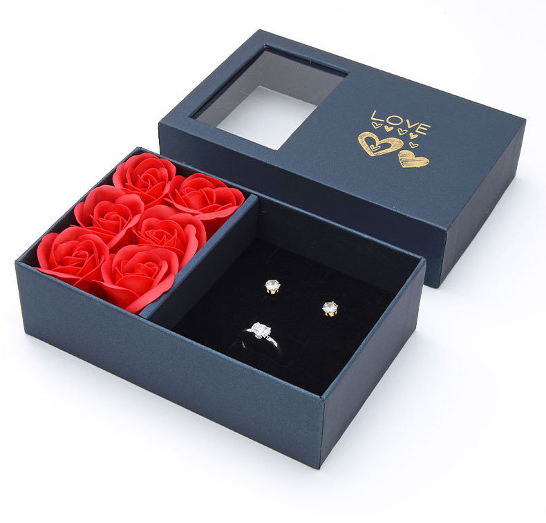 Luxury preserved reserved flower indian bracelet kawaii trinket jewelry paper gift treasure box with logo set wholesale