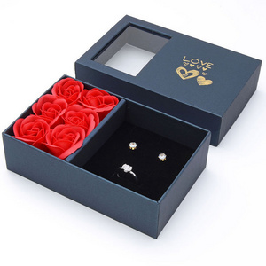 Luxury preserved reserved flower indian bracelet kawaii trinket jewelry paper gift treasure box with logo set wholesale