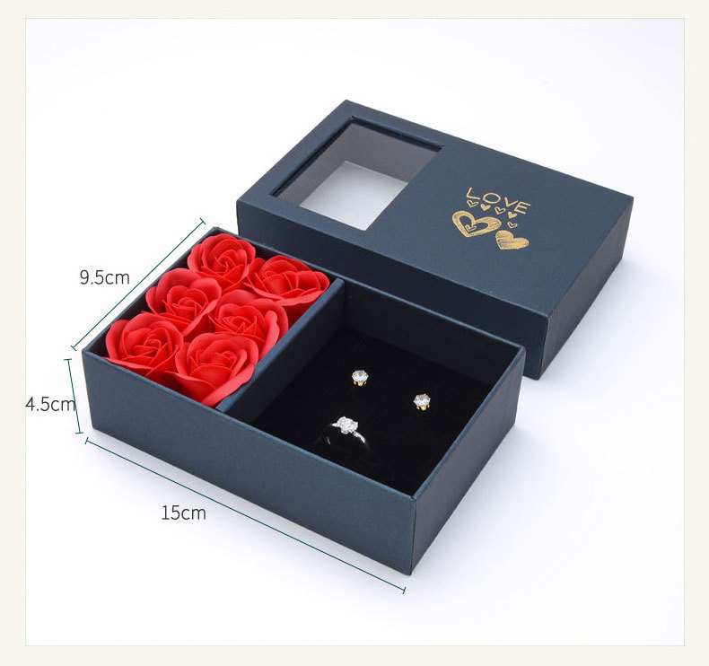 Luxury preserved reserved flower indian bracelet kawaii trinket jewelry paper gift treasure box with logo set wholesale