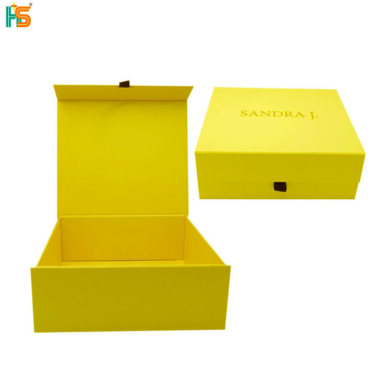 Luxury Jacket Packaging Box Custom Large Size Yellow Cardboard Collapsible Magnetic Gift Box