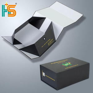 Huaisheng OEM Custom Logo Collapsible Hat Rigid Shoe Gift Folding Box With Magnetic Closure