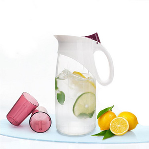 1.2L eco-friendly quality cold water pitcher juice dispenser glass water jug set with cups