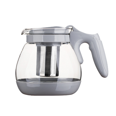 Wholesale 1700ml cold drinking water pitcher hot coffee jug glass tea pot with stainless steel 304 strainer infuser