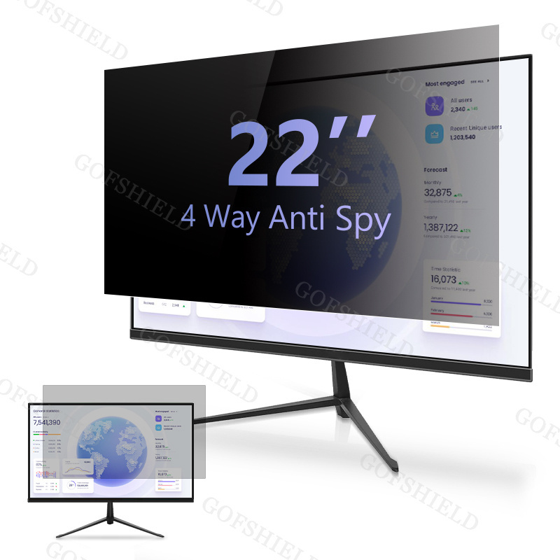 4 Way Anti Shock Spy Privacy Film Glare Reduction Anti Spy Privacy Filter Screen Privacy Protector For 22 Inch Computer