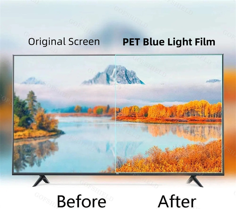 Anti Blue Light Film High Transparency Screen Guard For TV 50 Inch Eye Protection Protective Screen Protector For Widescreen LCD