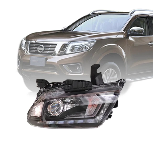 GELING BLACK LED Headlight Replacement DRL Dual Projector Facelift head lamp For NISSAN Navara NP300 2015 - 2020