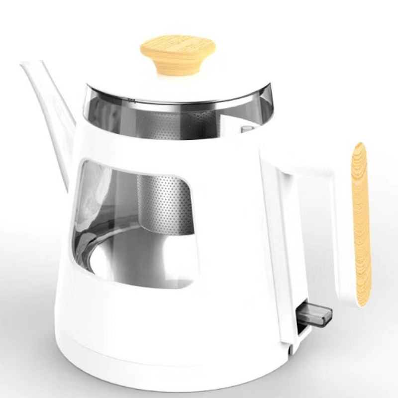 2023 Top sell Mini Automatic double wall glass stainless steel Electric Kettle with tea infuser