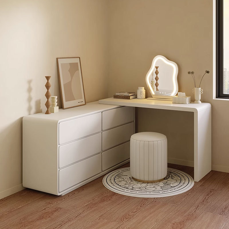 New Arrival White Light Luxury Nordic Bedroom Dressing Table Cream Style Dressing Table