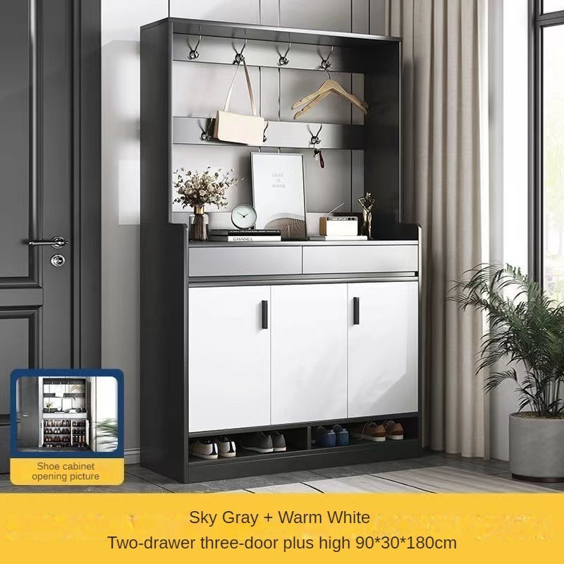 Light Luxury Closed Cabinet Door Open Table Storage Morden Style Shoe Cabinet For Living Room