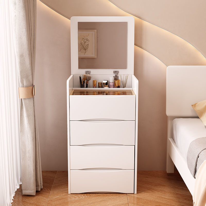 Hot Sale Modern Style Cream Dresser Bedside Table Multifunctional With Storage All In One Flip Top Dresser