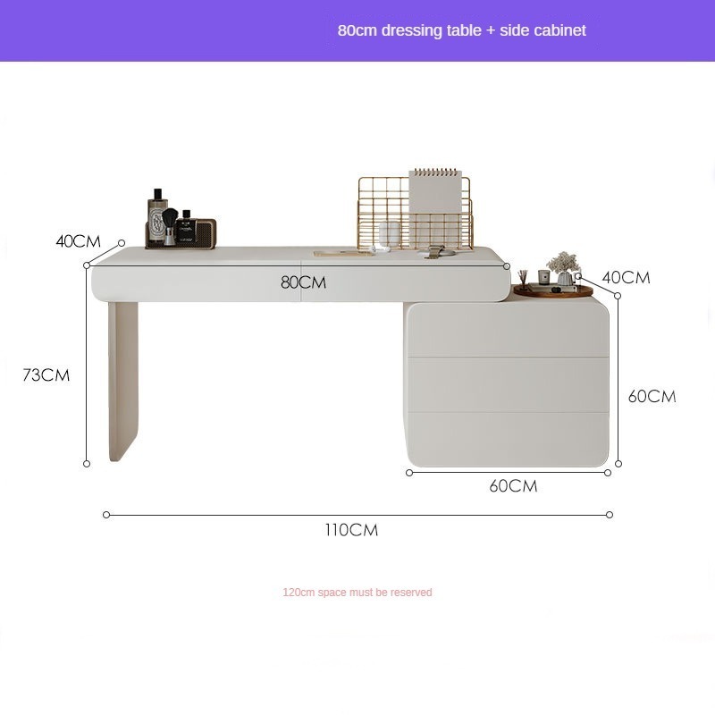 Custom Modern Light Luxury White Dressers Mirrored Vanity Table Furniture  Bedroom Dressing Table