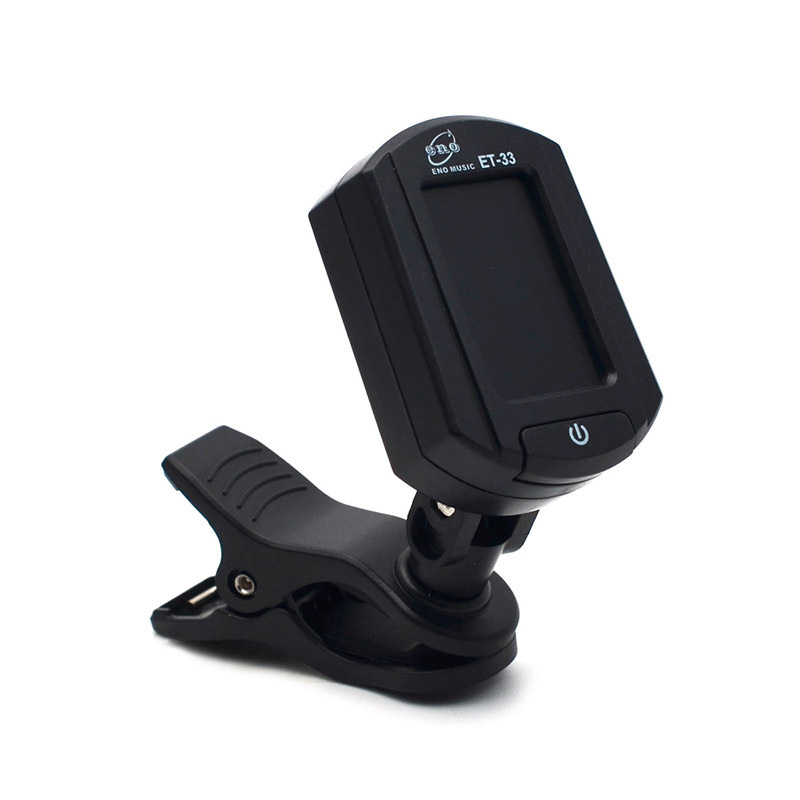 ENO ET-33 Mini Clip Digital Tuner LCD Digital Chromatic/Guitar/Bass/Violin/Ukulele Music Tuner Black