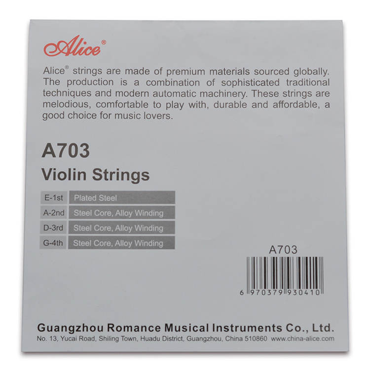 Alice A703 Violin String Stainless Steel Steel Core White Bronze Wound Violin String Violin Parts