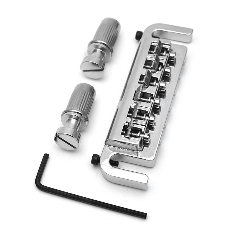 LP Tune-O-Magic Intonatable Combo Bridge Tailpiece For Solid-body Electric Guitar Black/Chrome