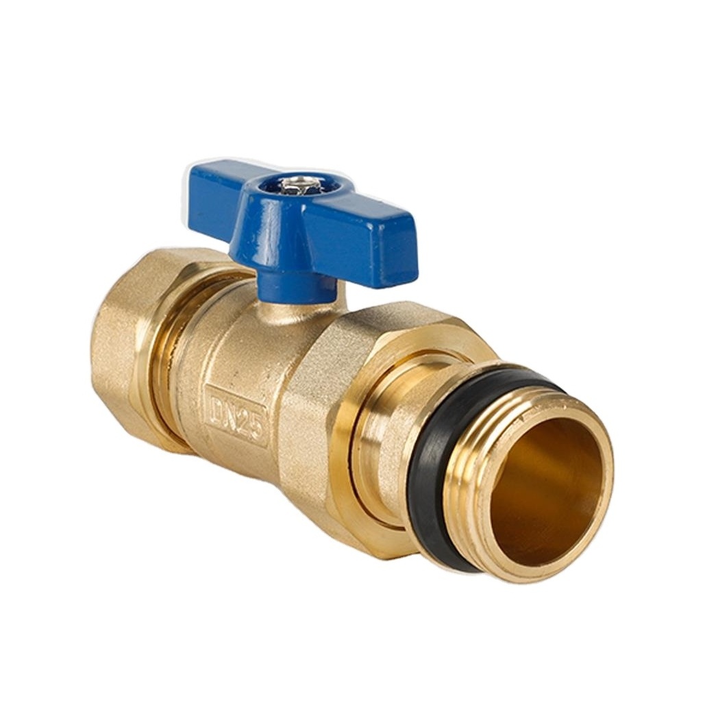 factory 1/2 inch nickle plated PEX water brass valve with union