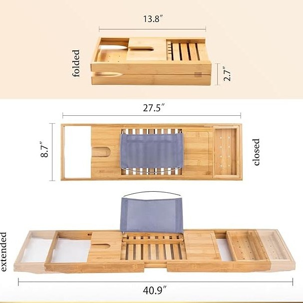 Hot selling Bamboo Vanity Tray Bathroom Tray for Counter Bamboo Tray for Bathroom