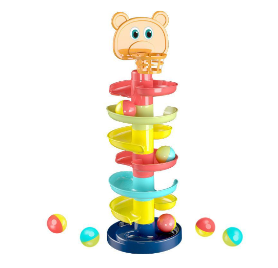 GIBBON  Different Layer Roll Swirling Ball Tower,  Toddler of Ball Drop Toy