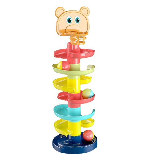 GIBBON  Different Layer Roll Swirling Ball Tower,  Toddler of Ball Drop Toy