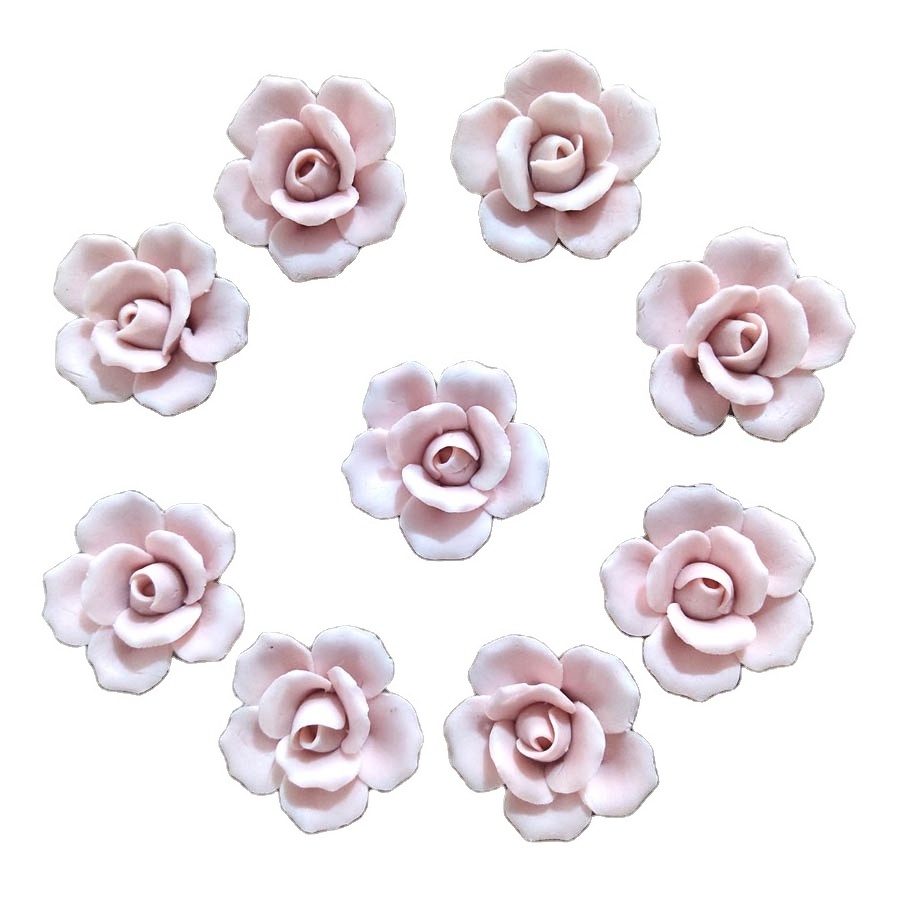 Ywbeyond Home Decor Artificial 3D Small Ceramic Handmade Flower For Wall Hook Decoration or Flower pot Porcelain flowers