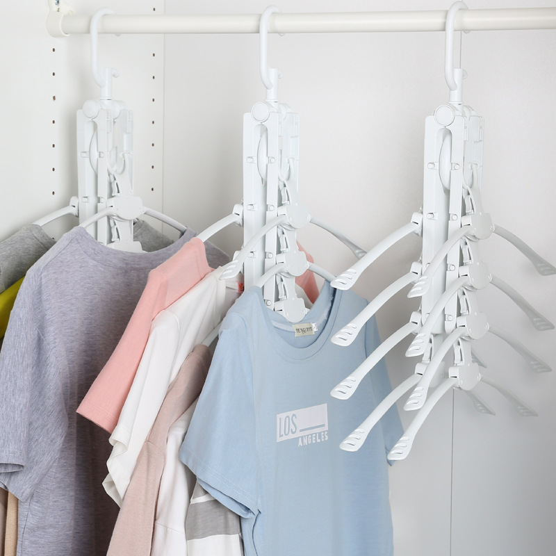 Ywbeyond Multi-function Folding Hanger Storage Artifact Household Clothes Hanger Magic Clothes Support Storage Rack