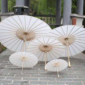 Ywbeyond Craft Gifts Paper Umbrellas Customization DIY Handmade Drawing Blank Wooden Handle Paper Umbrella