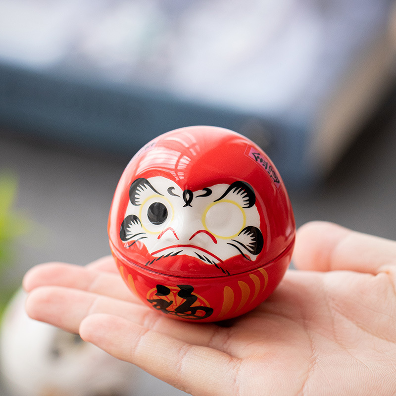 Ywbeyond zakka ceramic home daruma doll toy ornaments Japanese souvenirs Dharma tumbler charm cat roly-poly toy