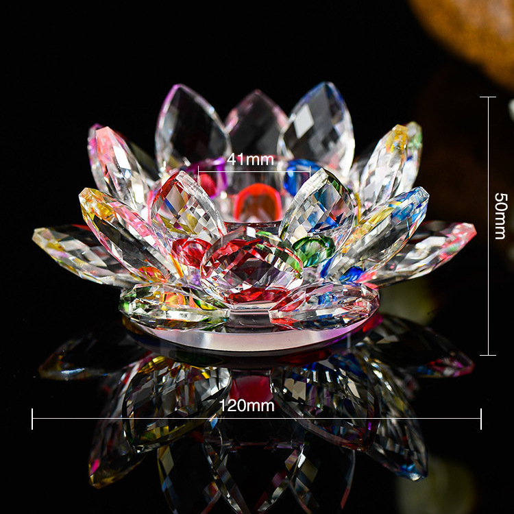 Ywbeyond Wedding Party Valentine's Day Decoration K9 Crystal Candlestick Lotus Flower Candle Holder Tea Light Holder