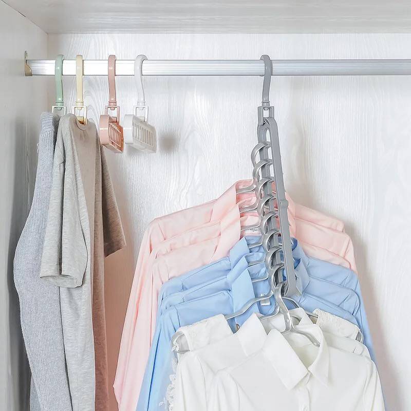 Ywbeyond 9 hole Space Saving Hanger 360 rotating magic hanger multi-function folding hanger wardrobe drying clothes storage