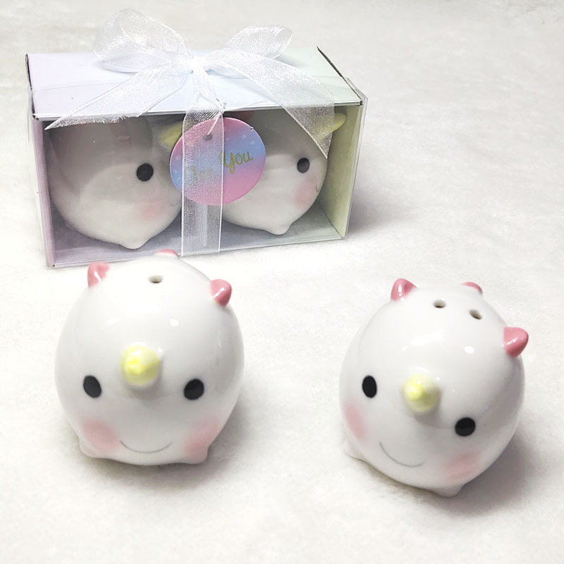 YWbeyond Porcelain Unicorn Salt and Pepper Shaker souvenirs favors Shakers Festive Supplies Wedding Giveaway Gift