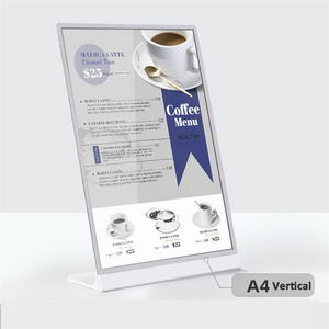 Photo Picture Frame Black White Metal Magnetic Menu Board Stand Restaurant Display Table Menu Holder