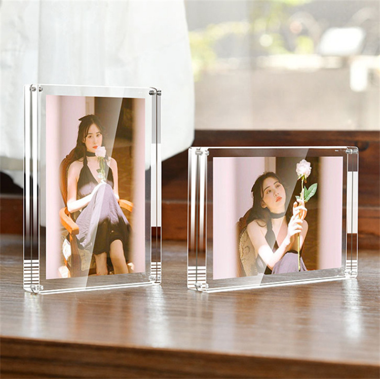 Acrylic Picture Frame 2023 Hot Sale 5x7 Clear Transparent Acrylic Block Photo Frame