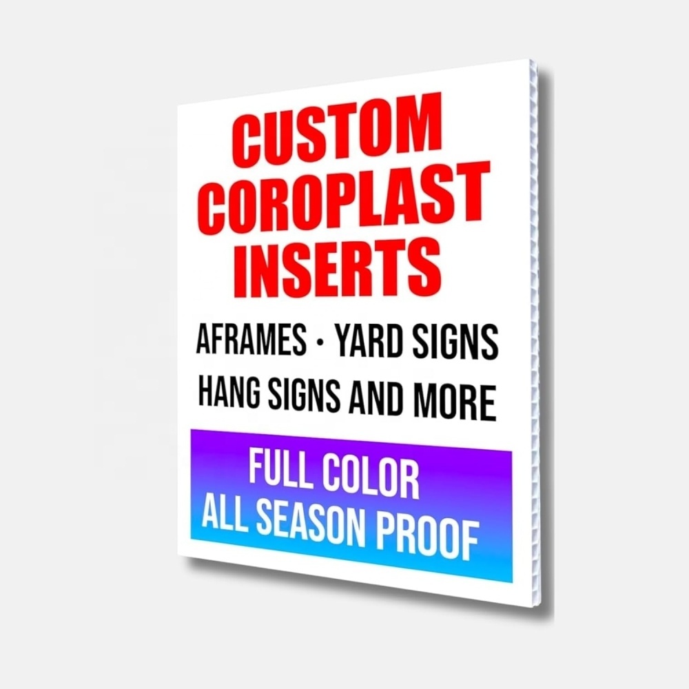 Custom UV Printed Coroplast Board Corrugated Plastic Yard Sign on A-Frame & Signicade Signs for Business, Events and Campaigns