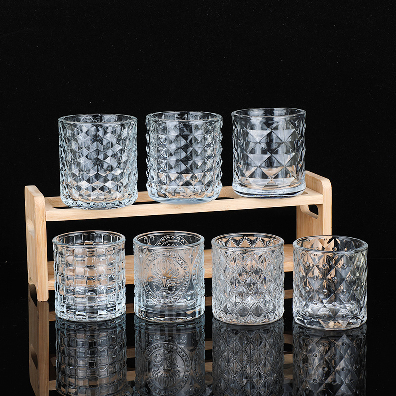 Transparent Crystal Candle Cup Creative Glass Votive Candle Jars Tealight Holders Bulk