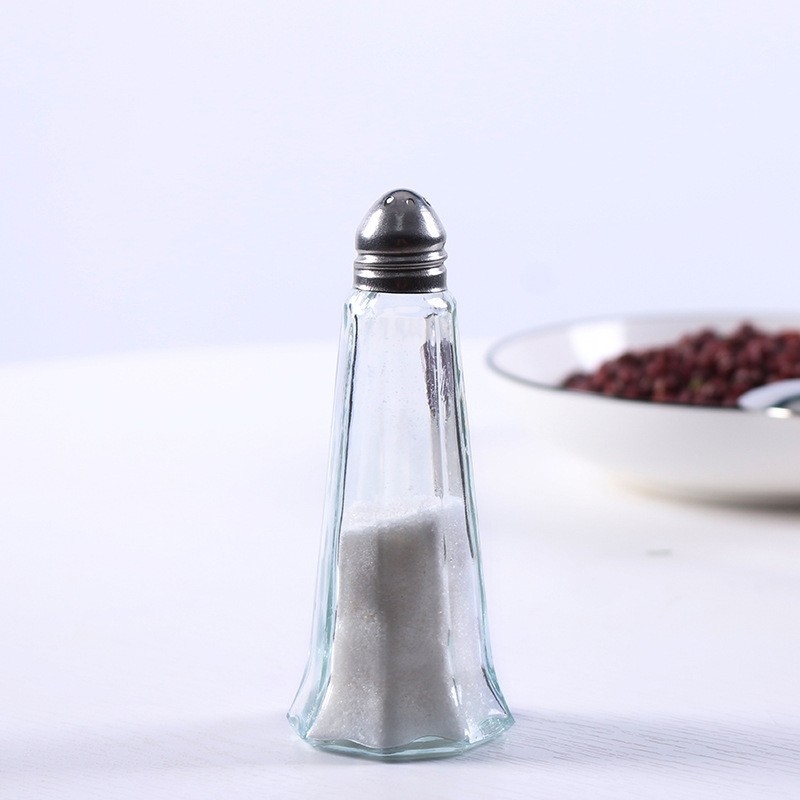 1oz Tower Glass Body Mini Restaurant Shakers With Stainless Steel Lids/glass Salt And Pepper Shaker