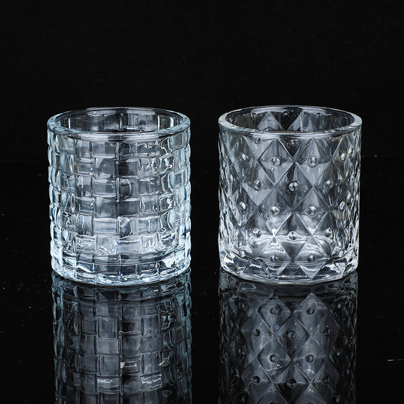 Transparent Crystal Candle Cup Creative Glass Votive Candle Jars Tealight Holders Bulk