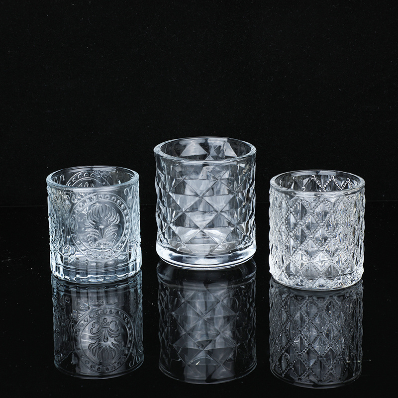 Transparent Crystal Candle Cup Creative Glass Votive Candle Jars Tealight Holders Bulk