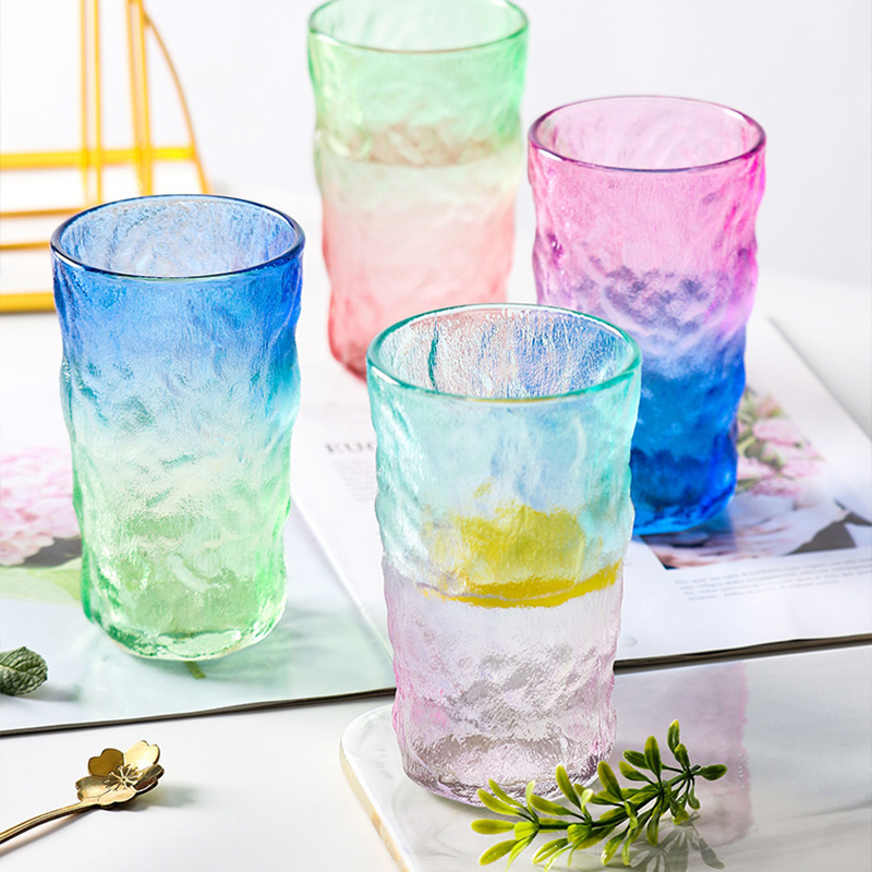 Japanese Glacier Cup Gradient Glass Cup Thickened Glass Mug Drinking Cup Beer Glass