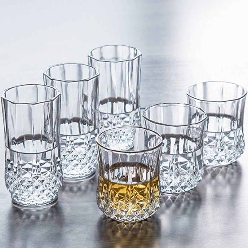 Free Sample Elegant Crystal Diamond Shape Round Whiskey Tasting Glasses Cup With Cigar Holder For Bourbon Whiskey