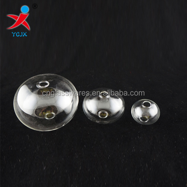 CLEAR BOROSILICATE GLASS HOLLOW BALLS/DECORATIVE GLASS BALL WITH SMALL HOLES