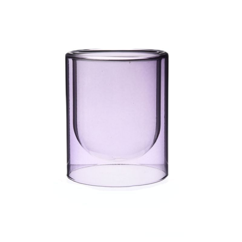 Candle jar double wall glass heat insulation candle holders DIY wedding decoration votive candle holder high quality glass