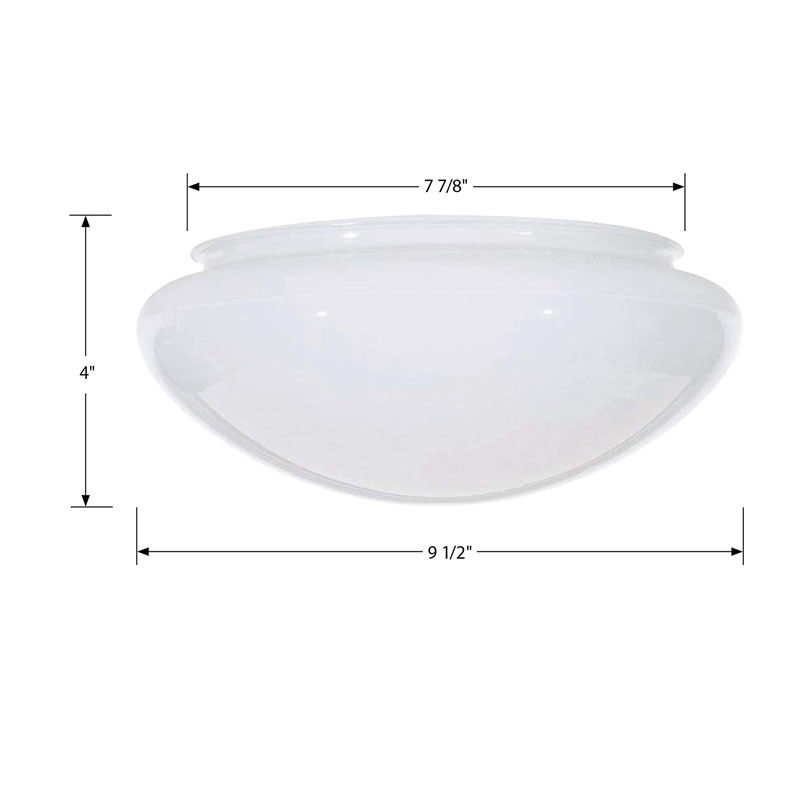 Mouth Blown Milk White Opal Shiny Round Glass Dome Lampshade for Mounted Ceiling  Light Diffuser Shade