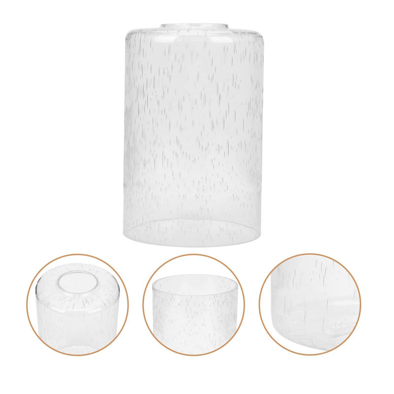 Clear Seeded Cylinder Glass Lamp Shade Replacement with Fitter Opening for Ceiling Fan Light Kit Wall Sconce Pendant Light