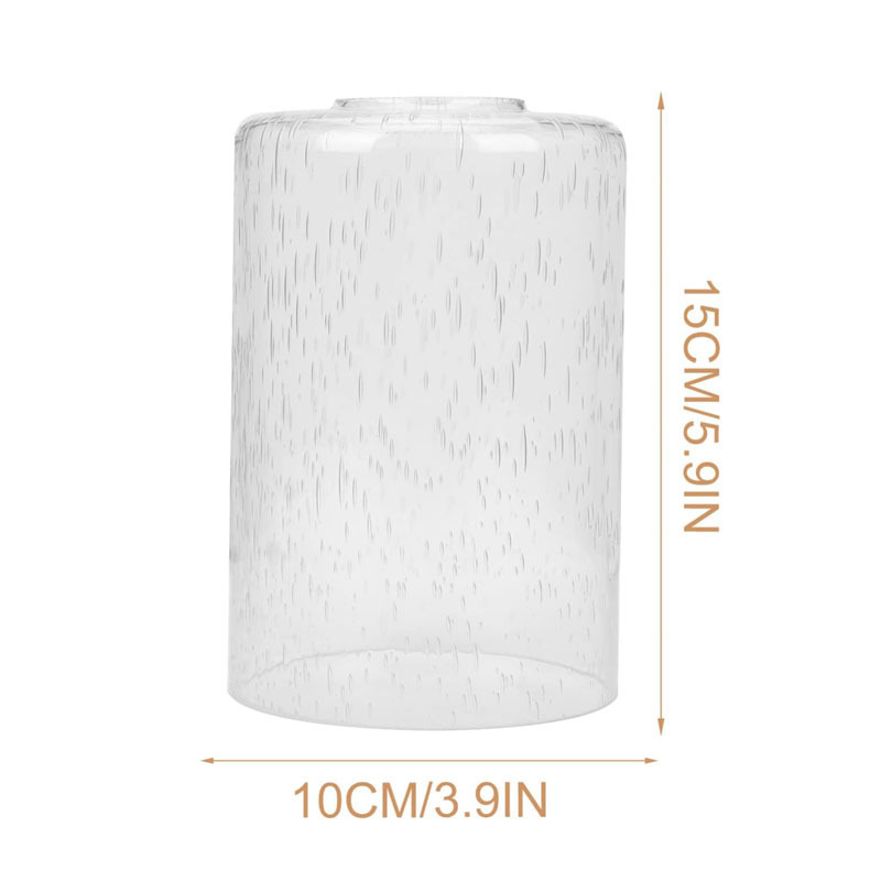 Clear Seeded Cylinder Glass Lamp Shade Replacement with Fitter Opening for Ceiling Fan Light Kit Wall Sconce Pendant Light