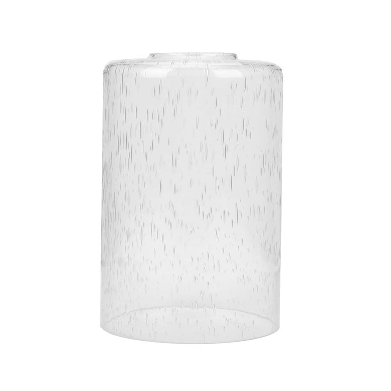 Clear Seeded Cylinder Glass Lamp Shade Replacement with Fitter Opening for Ceiling Fan Light Kit Wall Sconce Pendant Light