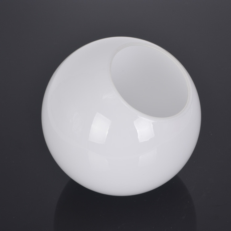 Hot Sale Opal Shiny Glossy Milk White Round Glass Globe Ball Lamp Shade for Replacement Lighting Fixture