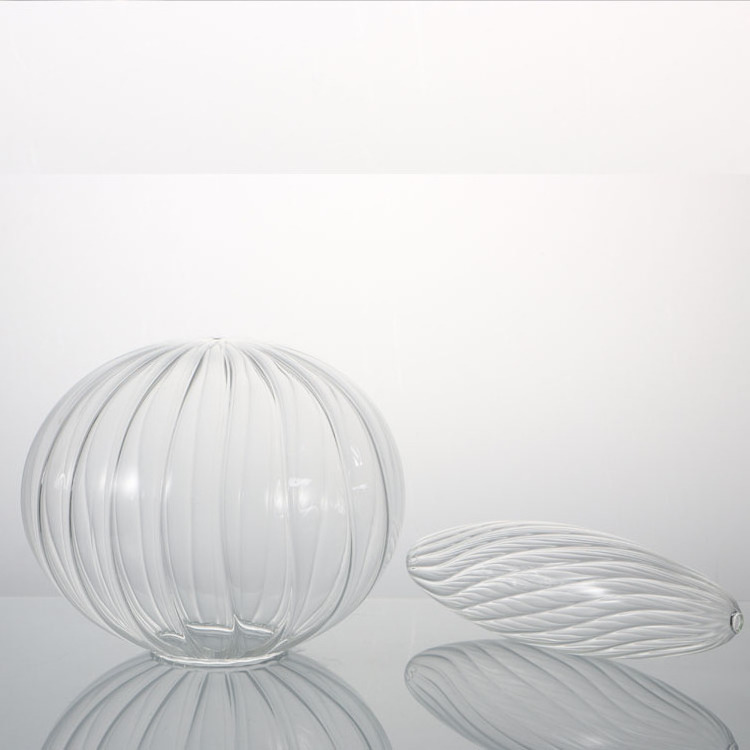 Transparent Stripe Ball Glass Lamp Shade Spherical Oval Stripe Waveform Lamp Cover Manufacturers Supply